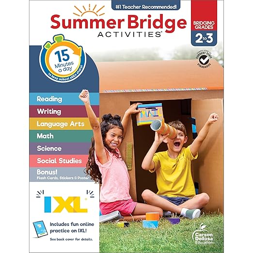 Get Free - Summer Bridge Activities 2nd to 3rd Grade Workbooks, Activity Book with Math, Reading Comprehension, Science, Fitness, Social Studies, Writing Practice, and Flash Cards (Volume 4) summer learning picks cover photo collage
