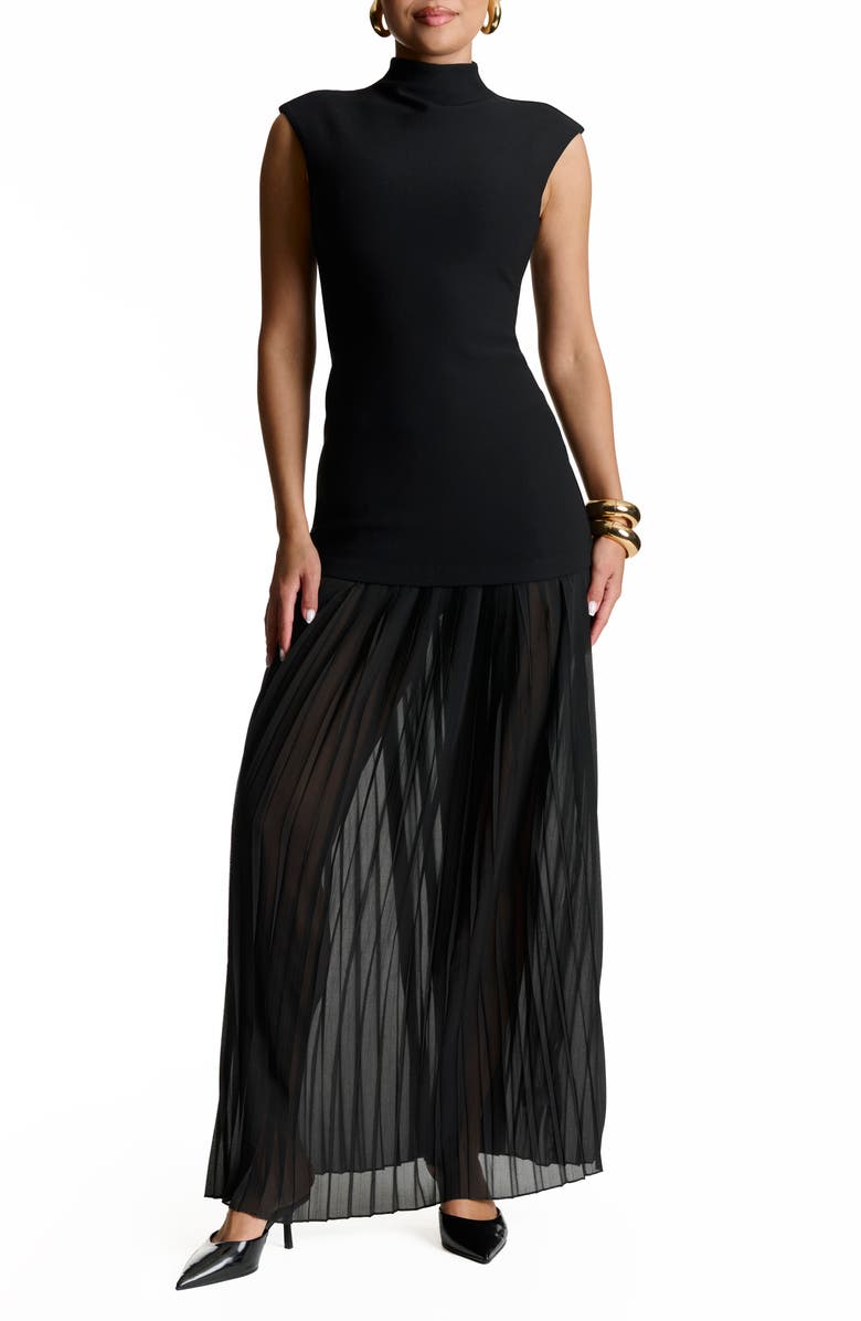 Eileen Fisher Funnel Neck Maxi Dress