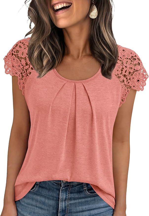 Cute Lace Short-Sleeve Tops You Can Actually Wear to Work cover photo collage