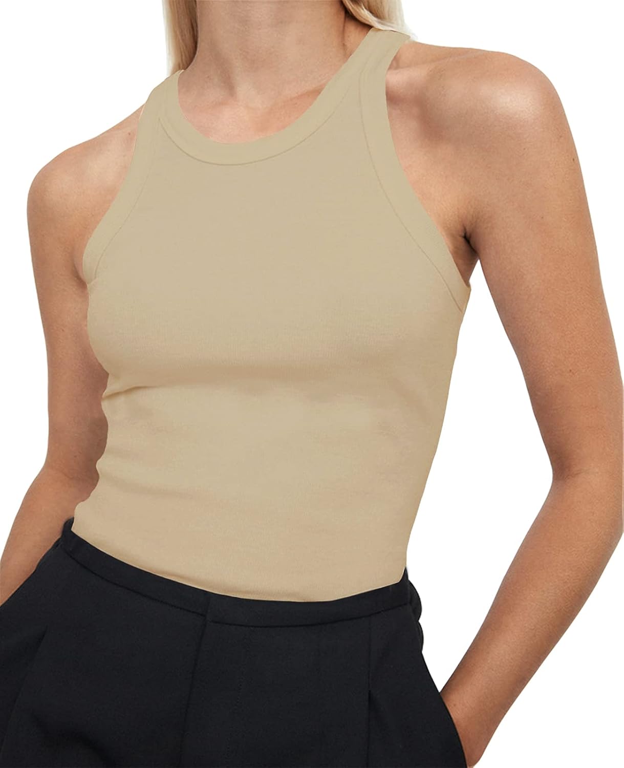 High Neck Ribbed Tanks That Are Simple and Always in Style cover photo collage