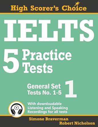 Free PDF - IELTS 5 Practice Tests, General Set 1: Tests No. 1-5 (High Scorer's Choice) cover photo collage