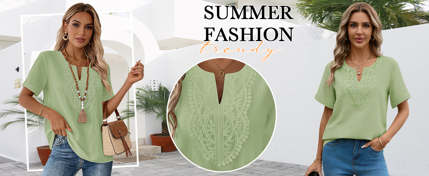 Cotton Linen Three-Quarter Sleeve Tops Women Can't Stop Wearing cover photo collage