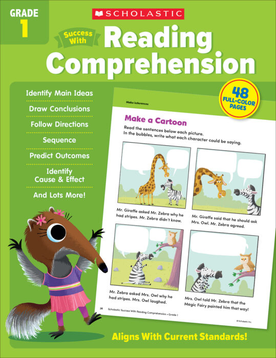 Read Free - Scholastic Success with Reading Comprehension Grade 1 Workbook for Early Readers cover photo collage