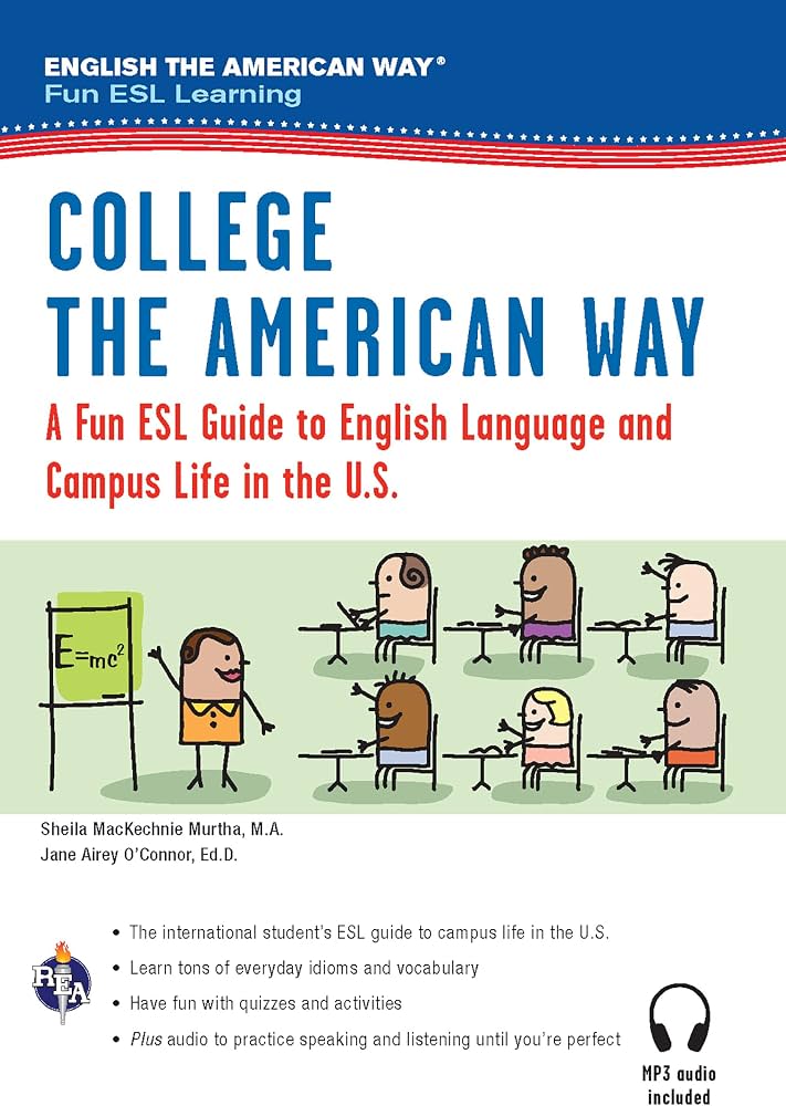 Read Online - Resources for English the American Way: A Fun ESL Guide for College Students (Book + Audio) (English as a Second Language Series) cover photo collage