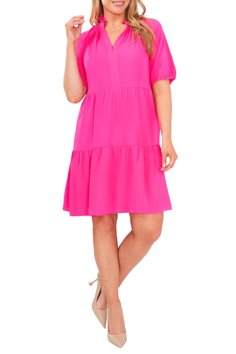 CeCe Tiered Ruffle Neck Dress