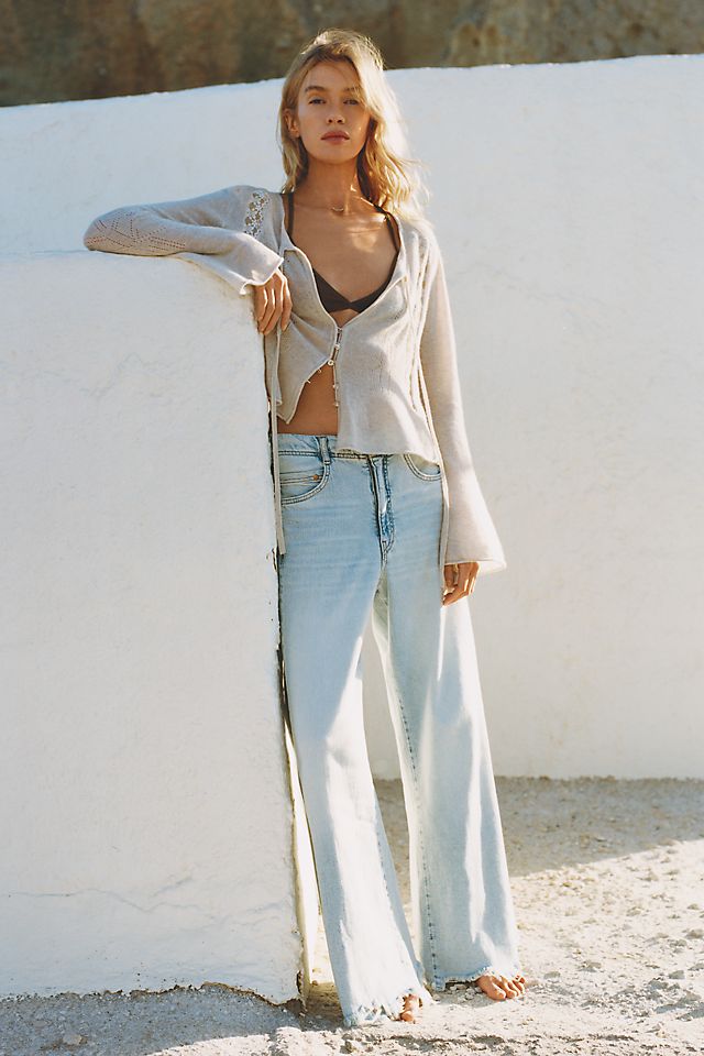 Pilcro Adi Regenerative Cotton Mid-Rise Flare Jeans