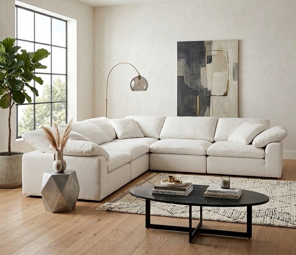 Cozy Hotel-Vibe Living Room cover photo collage