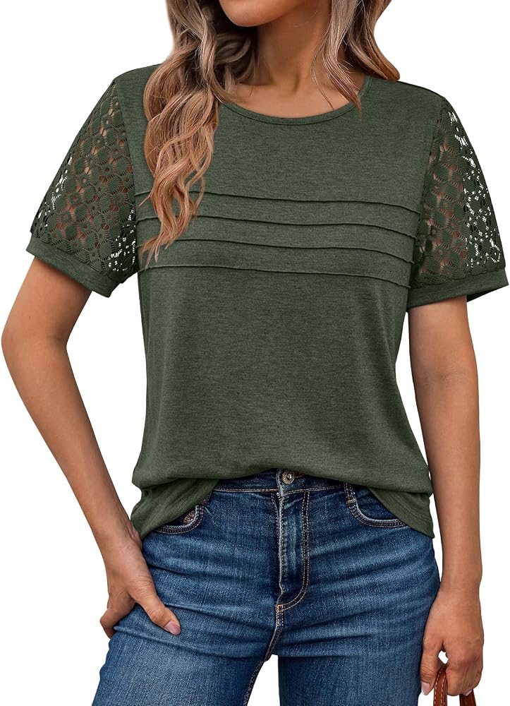 Cute Lace Short-Sleeve Tops You Can Actually Wear to Work cover photo collage