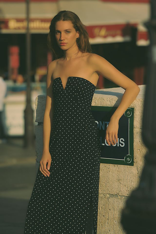 By Anthropologie Notched Midi Dress