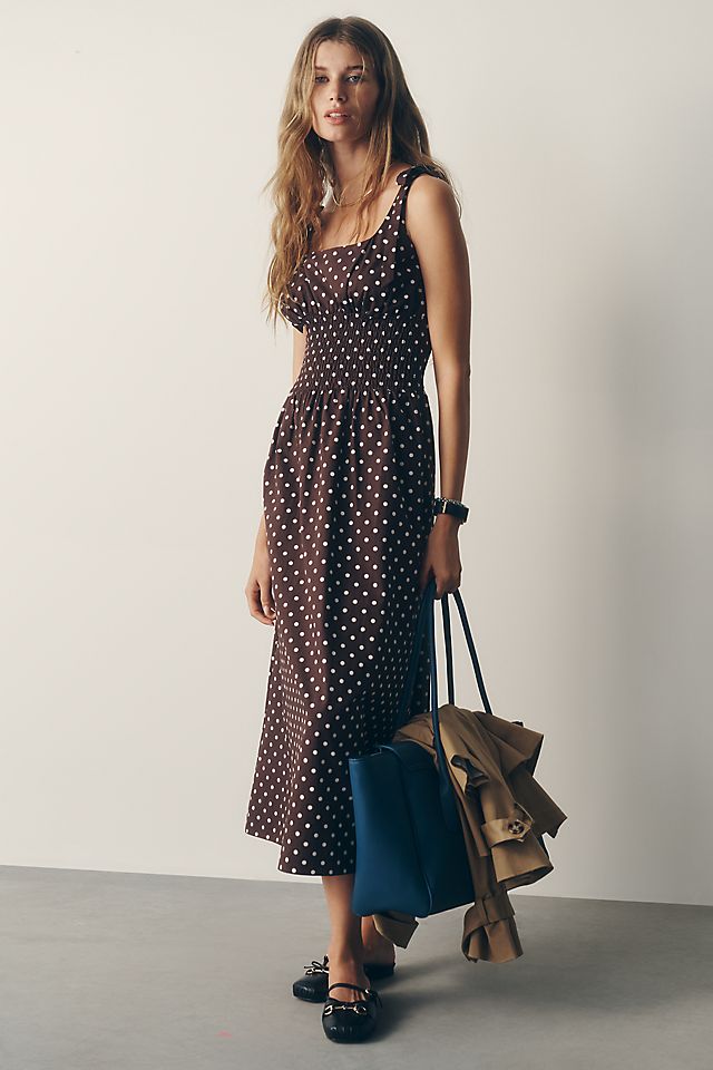 Maeve Cotton Smocked Midi Dress