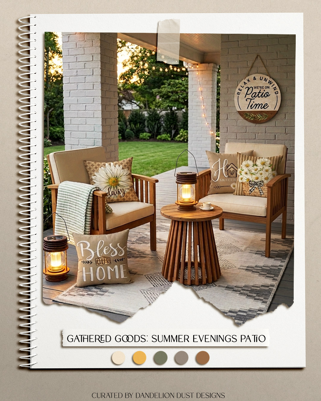 Gathered Goods: Summer Evenings Patio cover photo collage