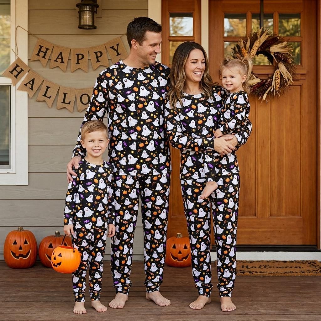 Fall and Christmas Pajamas for the Whole Family cover photo collage