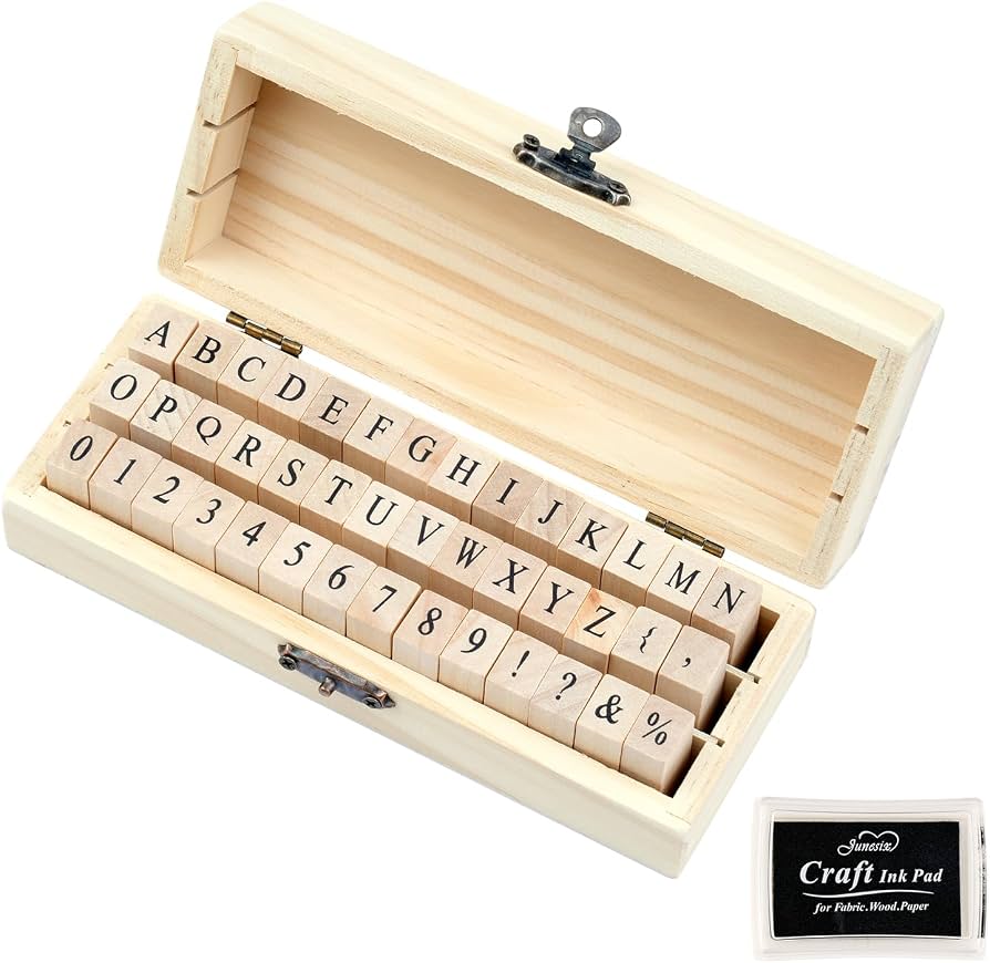 Get Free - 42 Pcs Letter Stamps, Rubber Stamps Alphabet Stamps, Wooden Stamps Number Alphabet Letter Symbol Set for DIY Crafting, Scrapbooking Supplies, Card Making guide cover photo collage