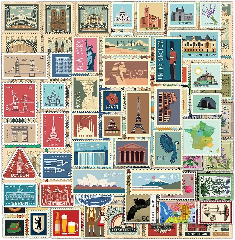 PDF Free - Vintage Postage Stamp Stickers for Scrapbook, 100 Pcs Deco Paper Stickers for Bullet Journal,Botanical Fairy Sticker for Junk Journal, DIY Crafts,Collage Album (Stamp-Like) cover photo collage