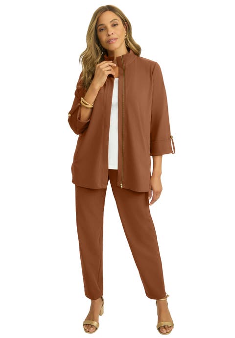 Jessica London Knit Crepe Winged Collar Set