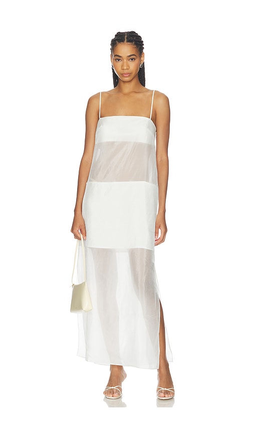 SANS FAFF Cove Silk Maxi Dress in white