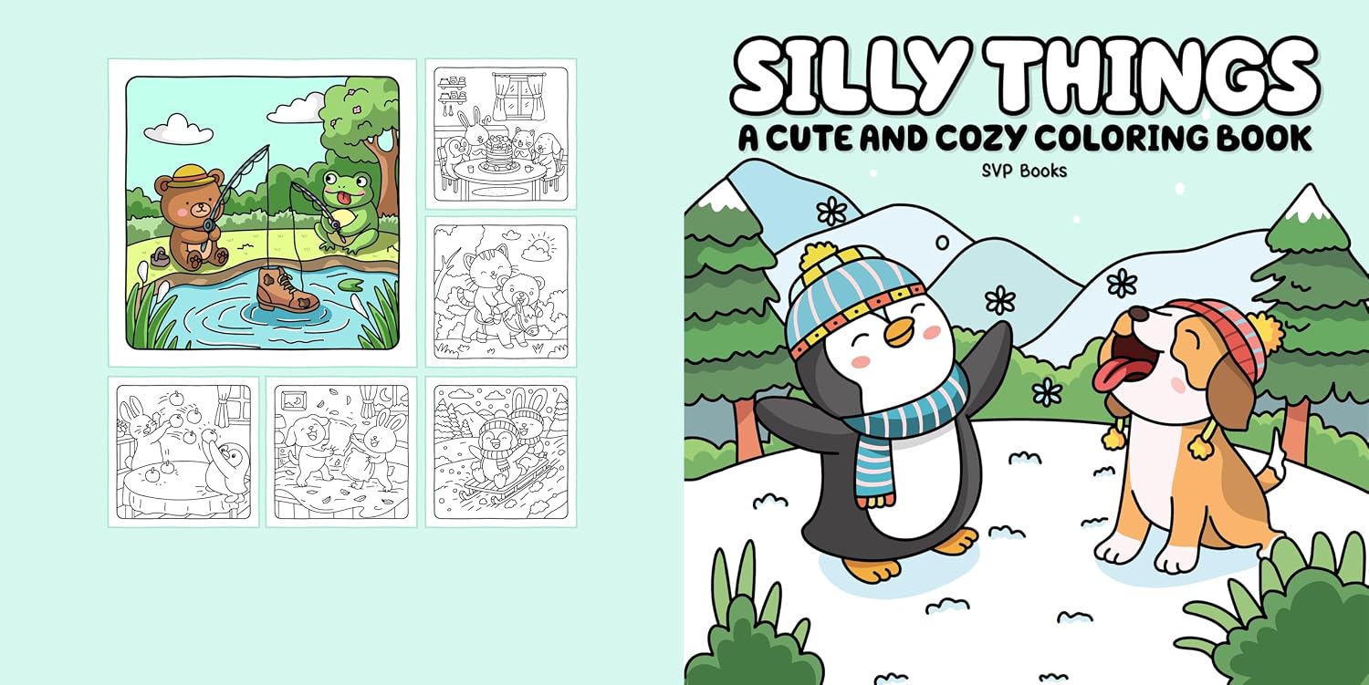 Cute & Cozy Coloring Books You'll Love cover photo collage