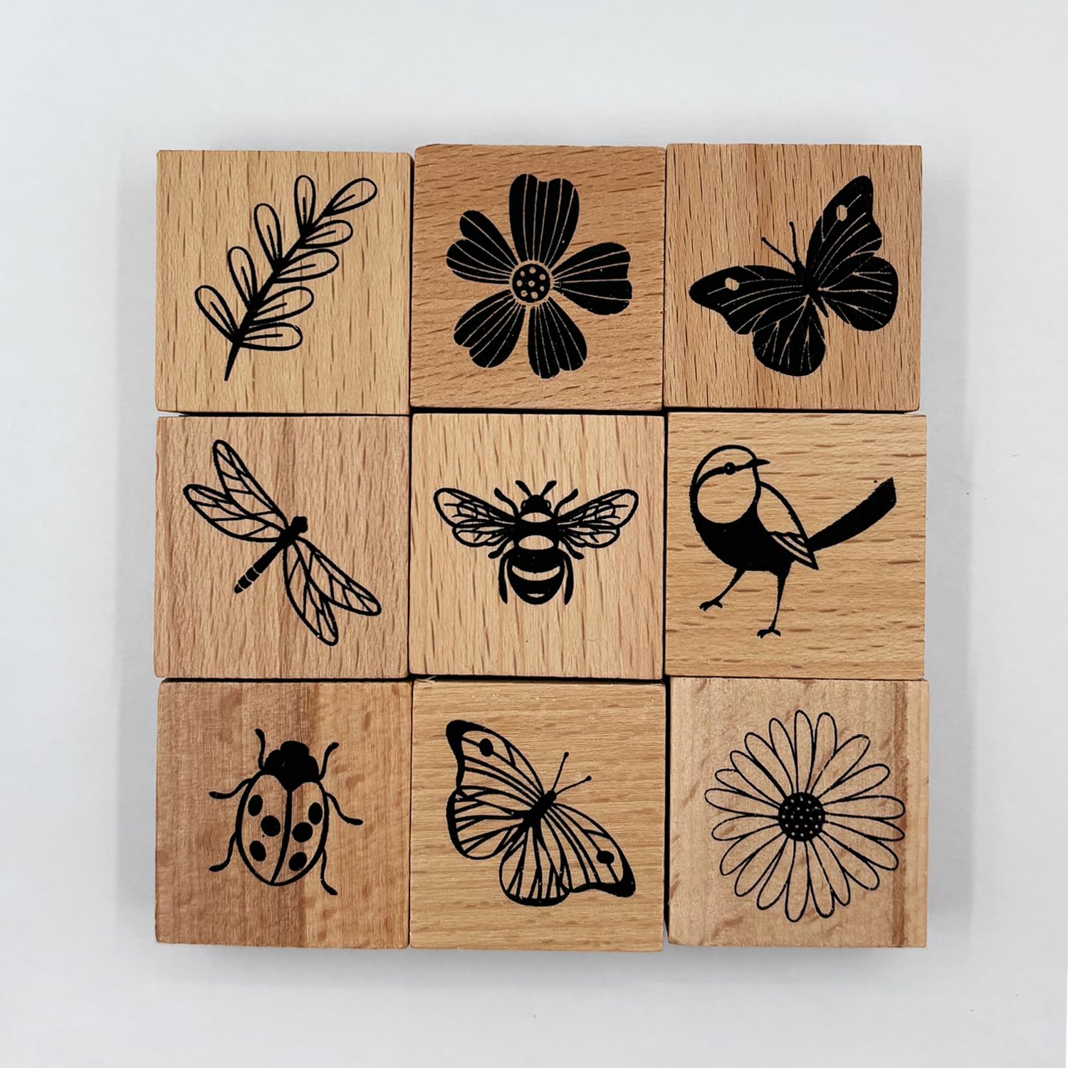Download - Artistic 9Pcs Vintage Wood Rubber Stamp Butterfly Bird Ladybird and Plant Retro Decorative Mounted Wooden Rubber Stamp Set for DIY Art and Craft Journals Scrapbooking cover photo collage