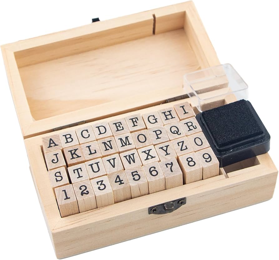 Download - Crafting essential: 36 Pcs Small Wooden Rubber Stamps, Wooden Box Multipurpose Number Alphabet Letter Wood Rubber Stamp for Card Making, DIY Craft, Scrapbooking Supplie, etc cover photo collage