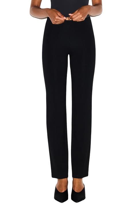 SKIMS The Essential Collection High Waist Pintuck Straight Leg Pants