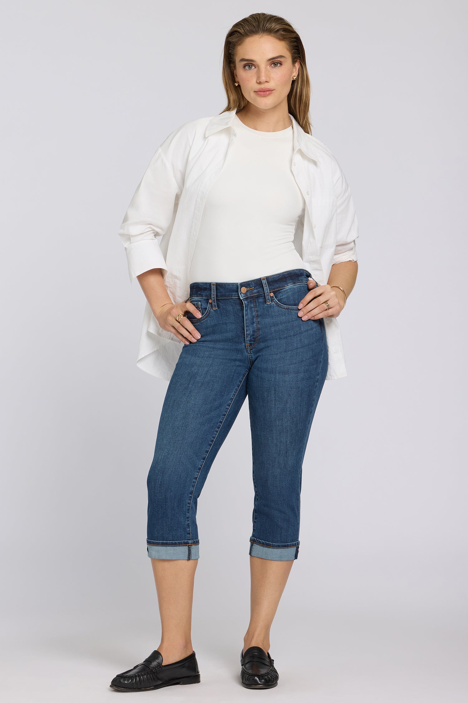 NYDJ Marilyn Cool Embrace® Cuff Crop Straight Leg Jeans