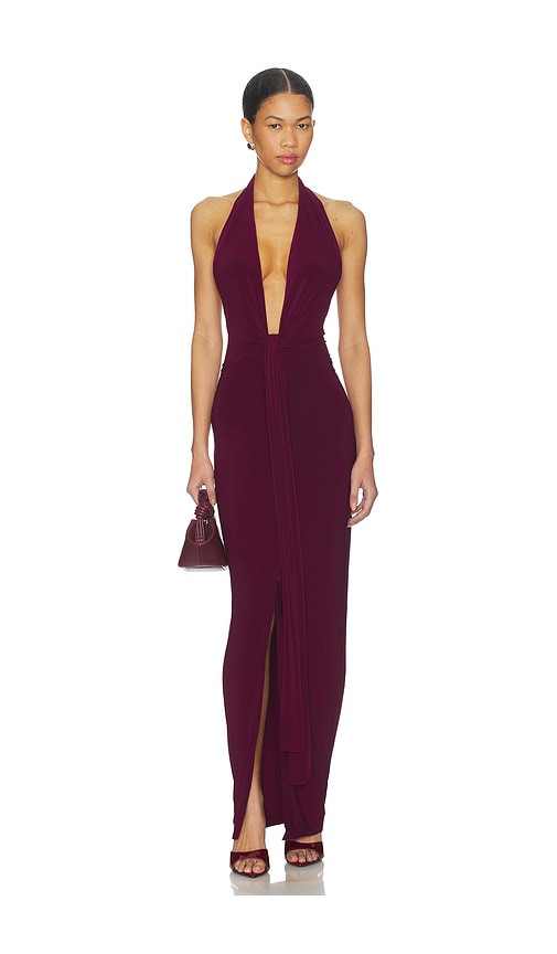 Norma Kamali x REVOLVE Tie Front Halter Gown