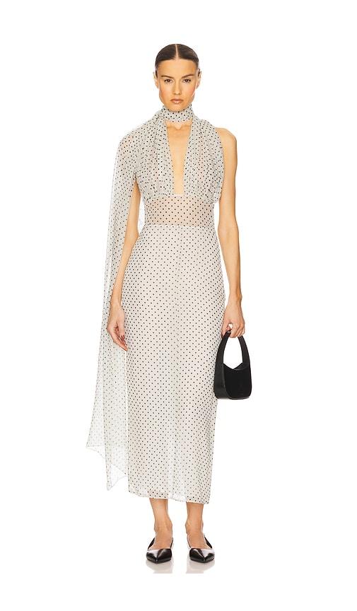 Helsa The Scarf Dress in Printed Silk Chiffon