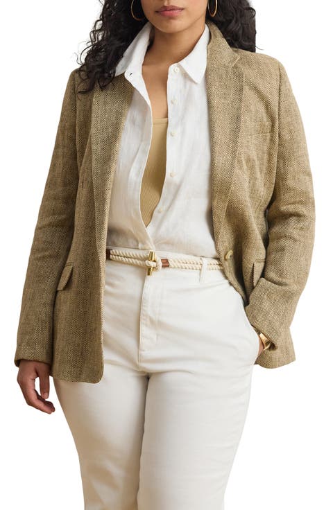 Lauren Ralph Lauren Herringbone Linen Blazer