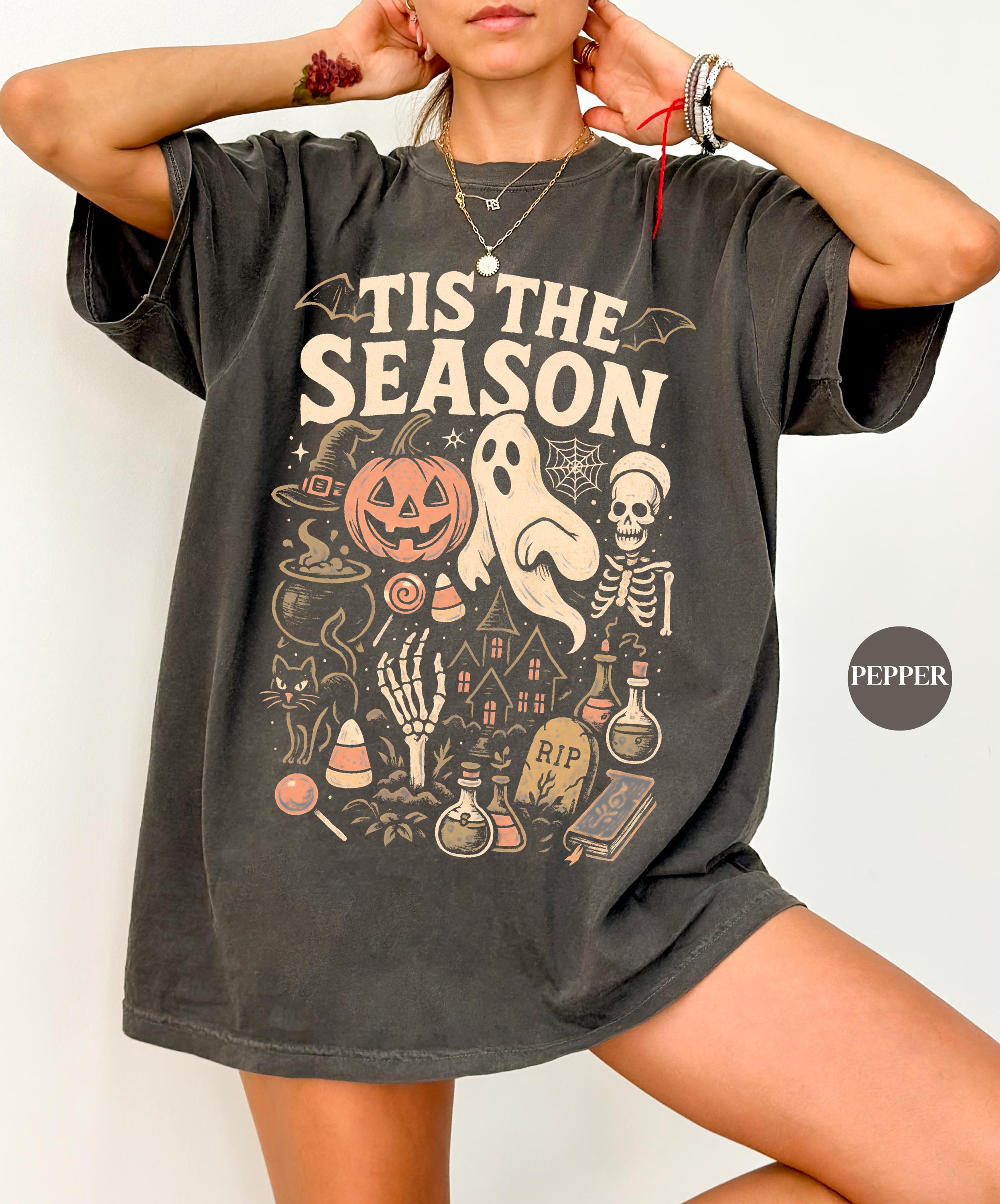 Must-Have Halloween Tops for Women: T-Shirts, Sweatshirts & Sweaters cover photo collage