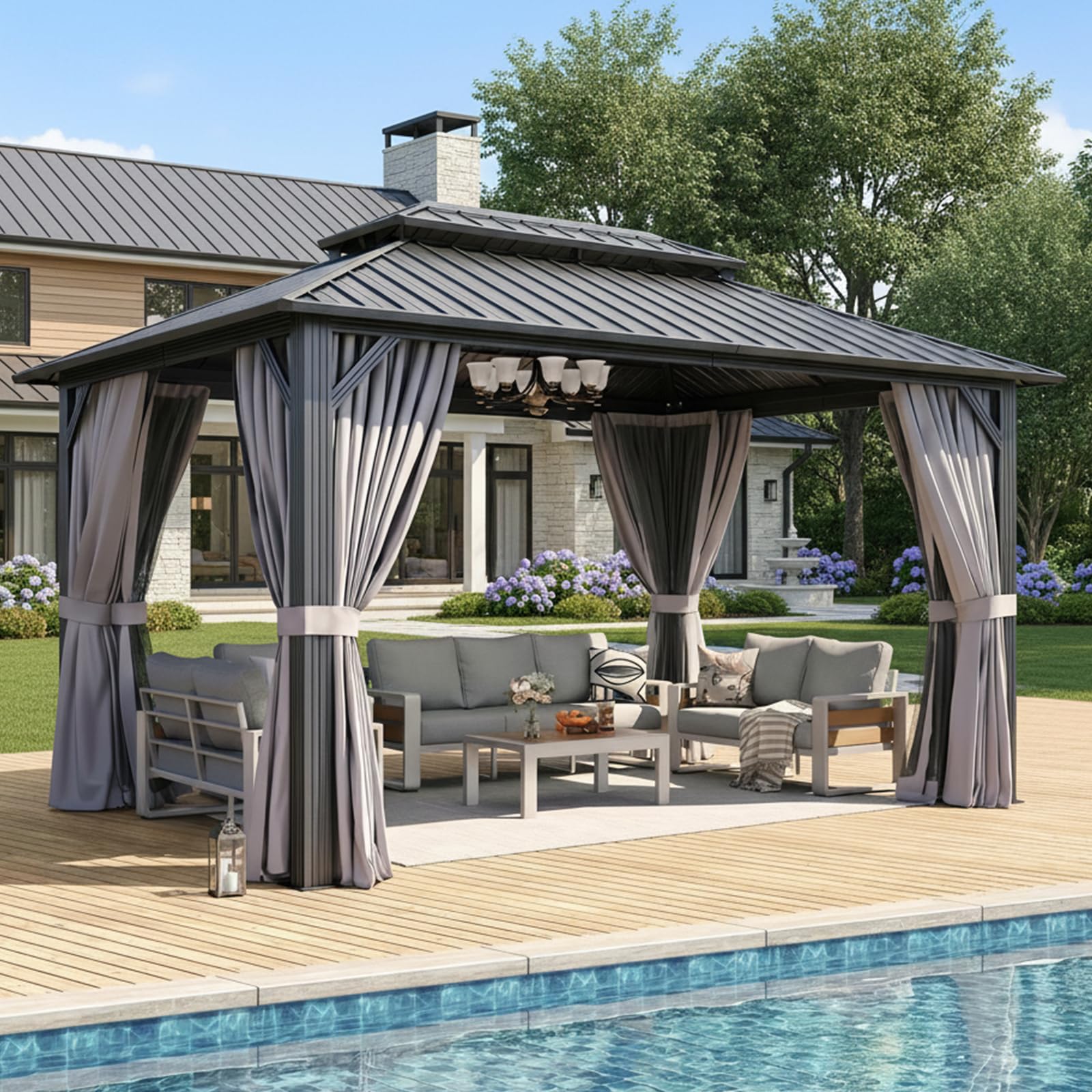 Outdoor furniture and decor favorites cover photo collage