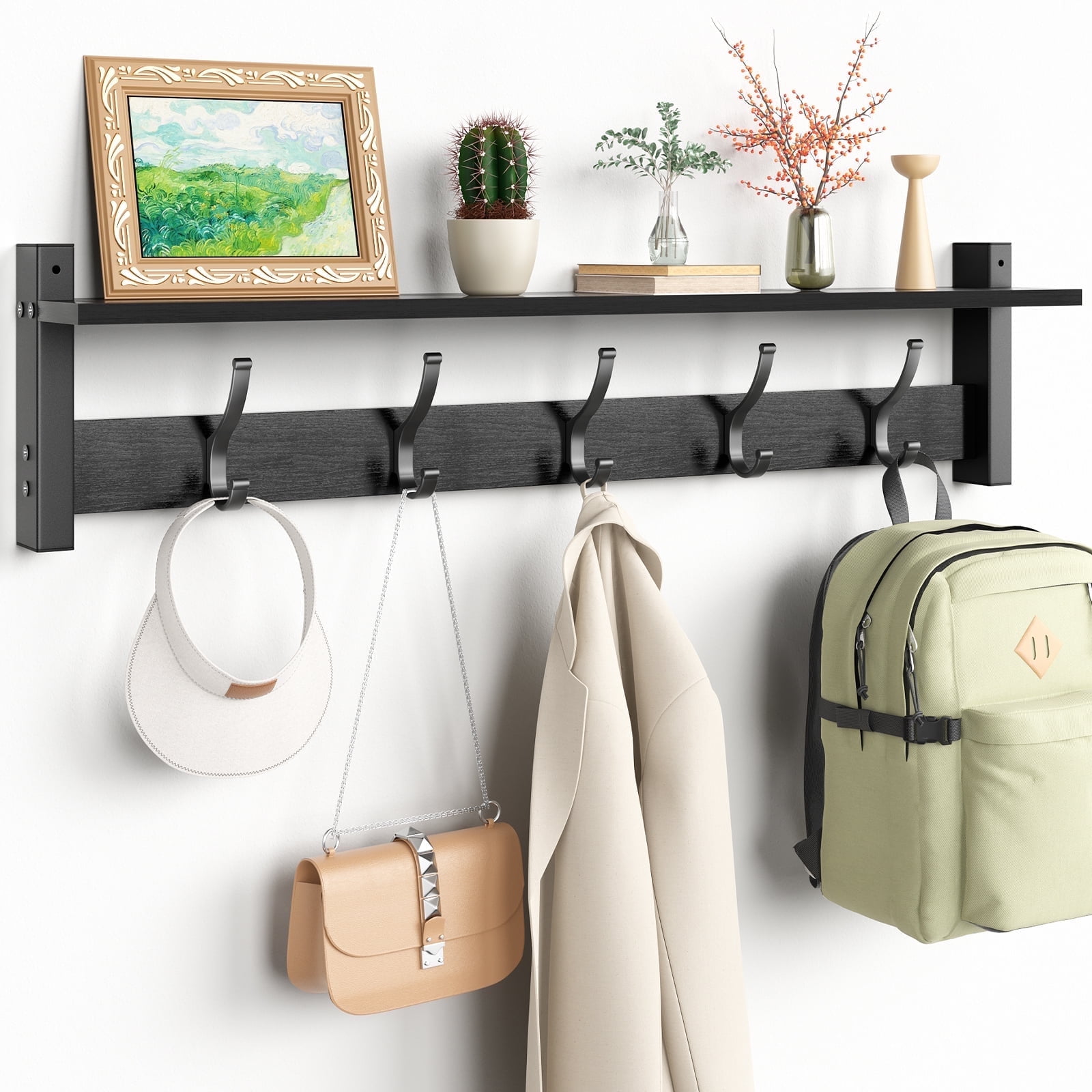 Entryway drop zone for a family of four cover photo collage