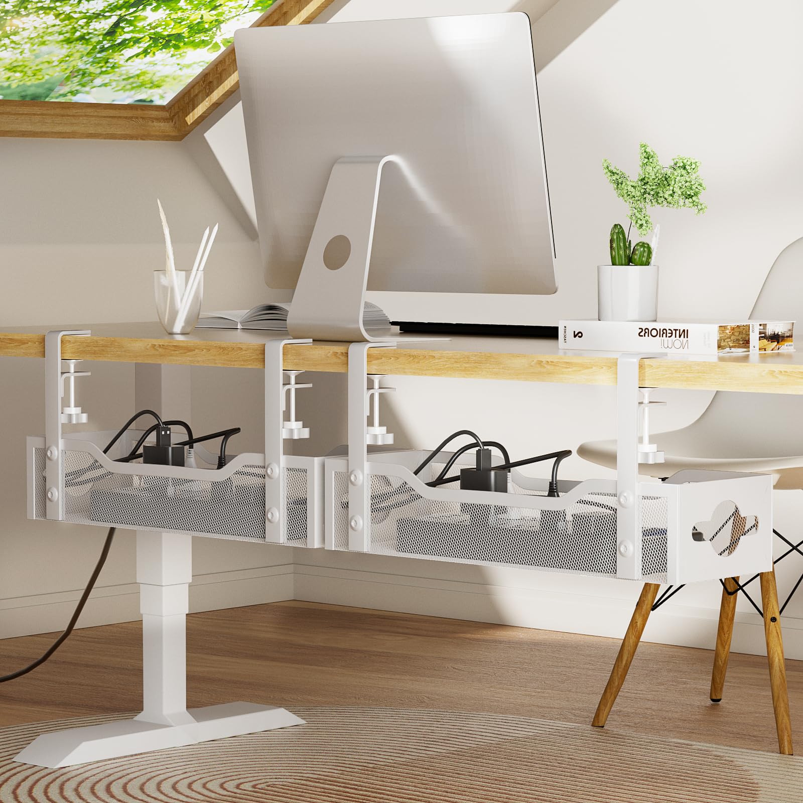 How to Completely Hide Cables Under a Standing Desk (Without Drilling) cover photo collage