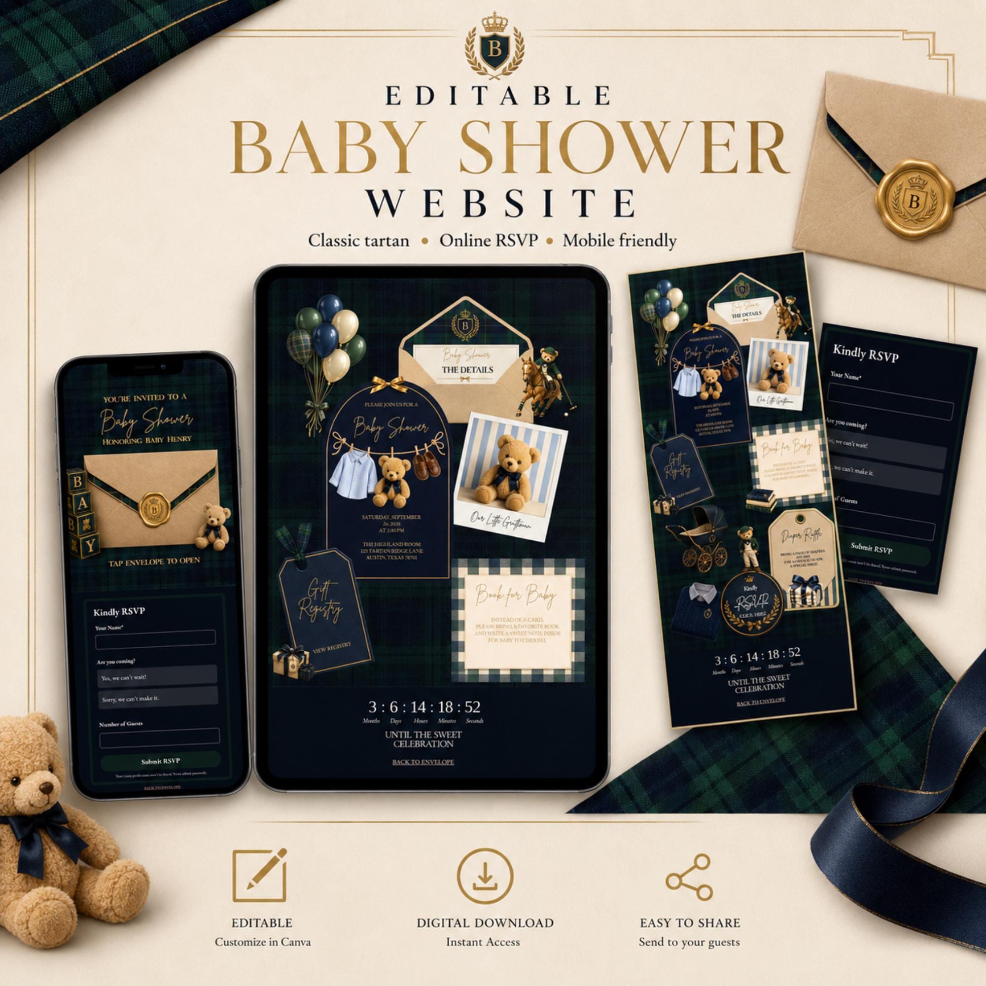Baby Shower Website Invitations cover photo collage