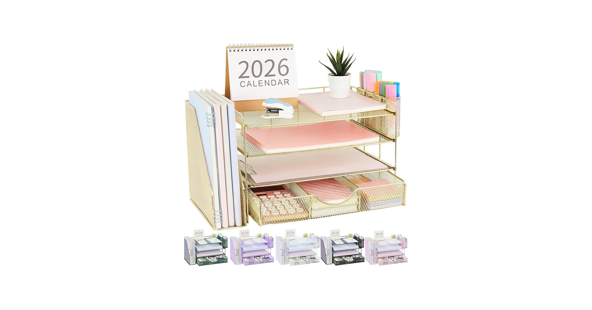 22 Gold Office Decor Finds That Instantly Upgrade Any Desk cover photo collage