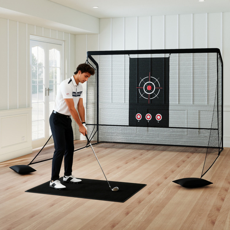 Golfing at home setup cover photo collage