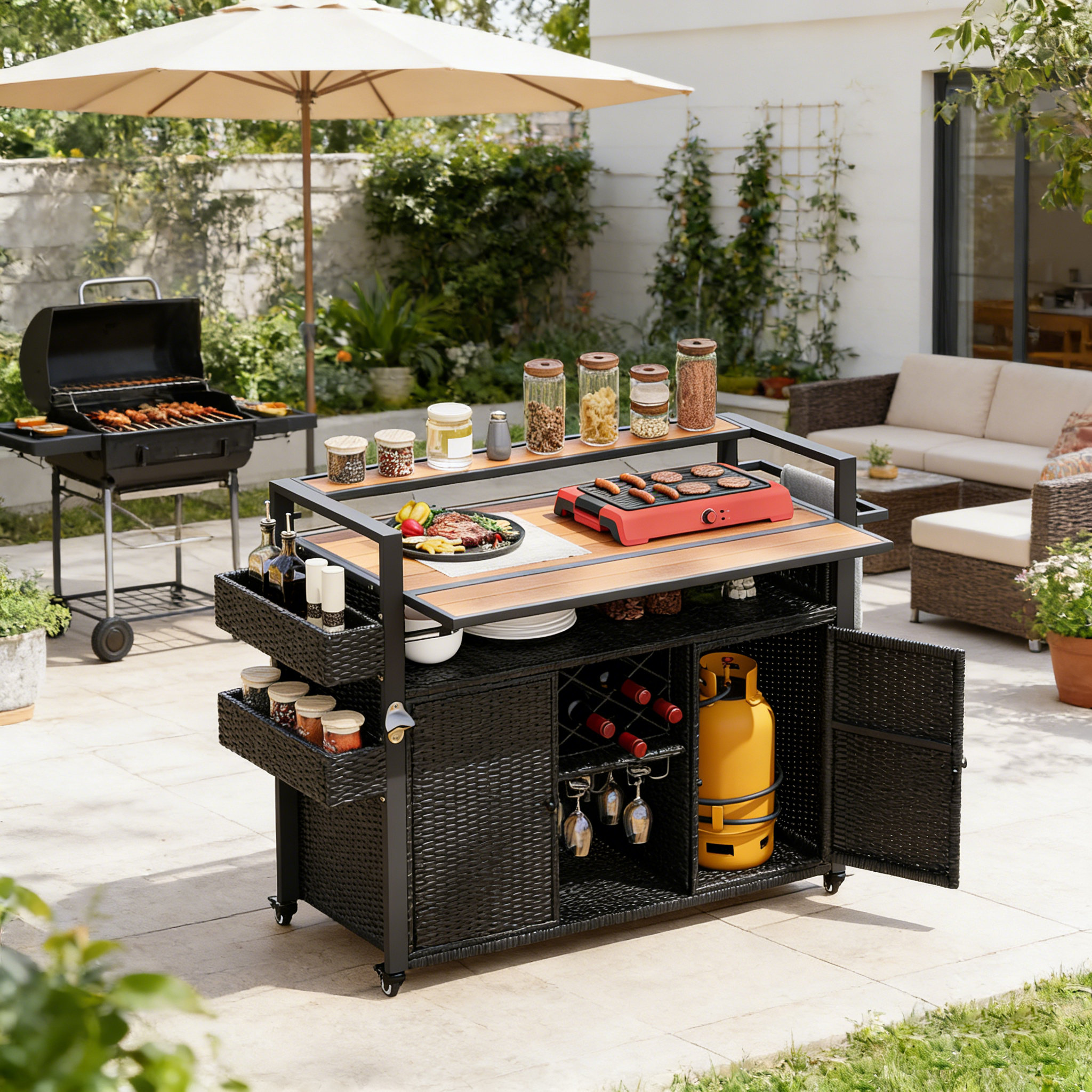 The Ultimate Wayfair Patio, Backyard Living & Outdoor Storage Guide (Wayfair Outdoor Seating, Dining & Garden Storage Edition) cover photo collage