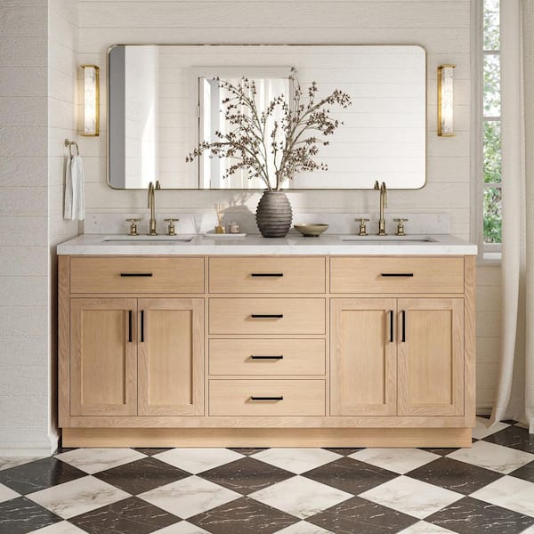 The Ultimate Home Depot Bathroom Remodeling, Vanities & Plumbing Fixtures Guide (Home Depot Single Vanities, Matte Black Faucets & High-Efficiency Toilets Edition) cover photo collage