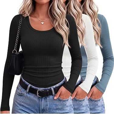 Top 10 Ribbed Scoop Neck Tops Women Wear Over and Over Again cover photo collage