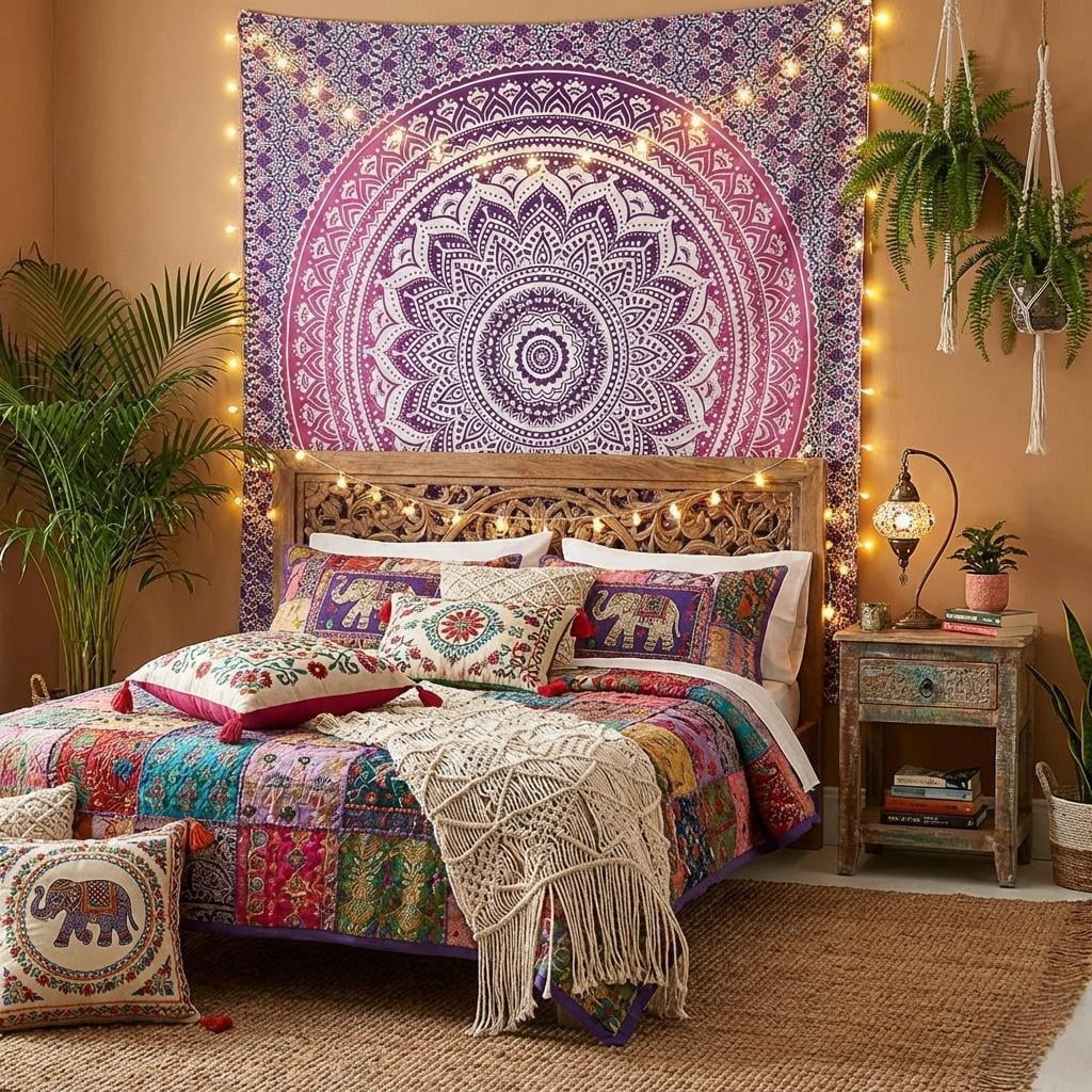 My Modern Indo-Boho Master Bedroom Decor & Furniture Picks cover photo collage