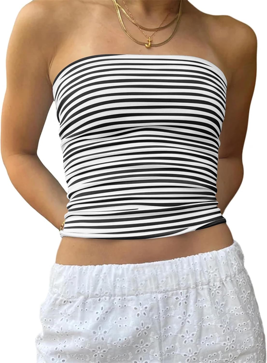 Strapless Bandeau Crop Tops Women Actually Feel Confident In cover photo collage