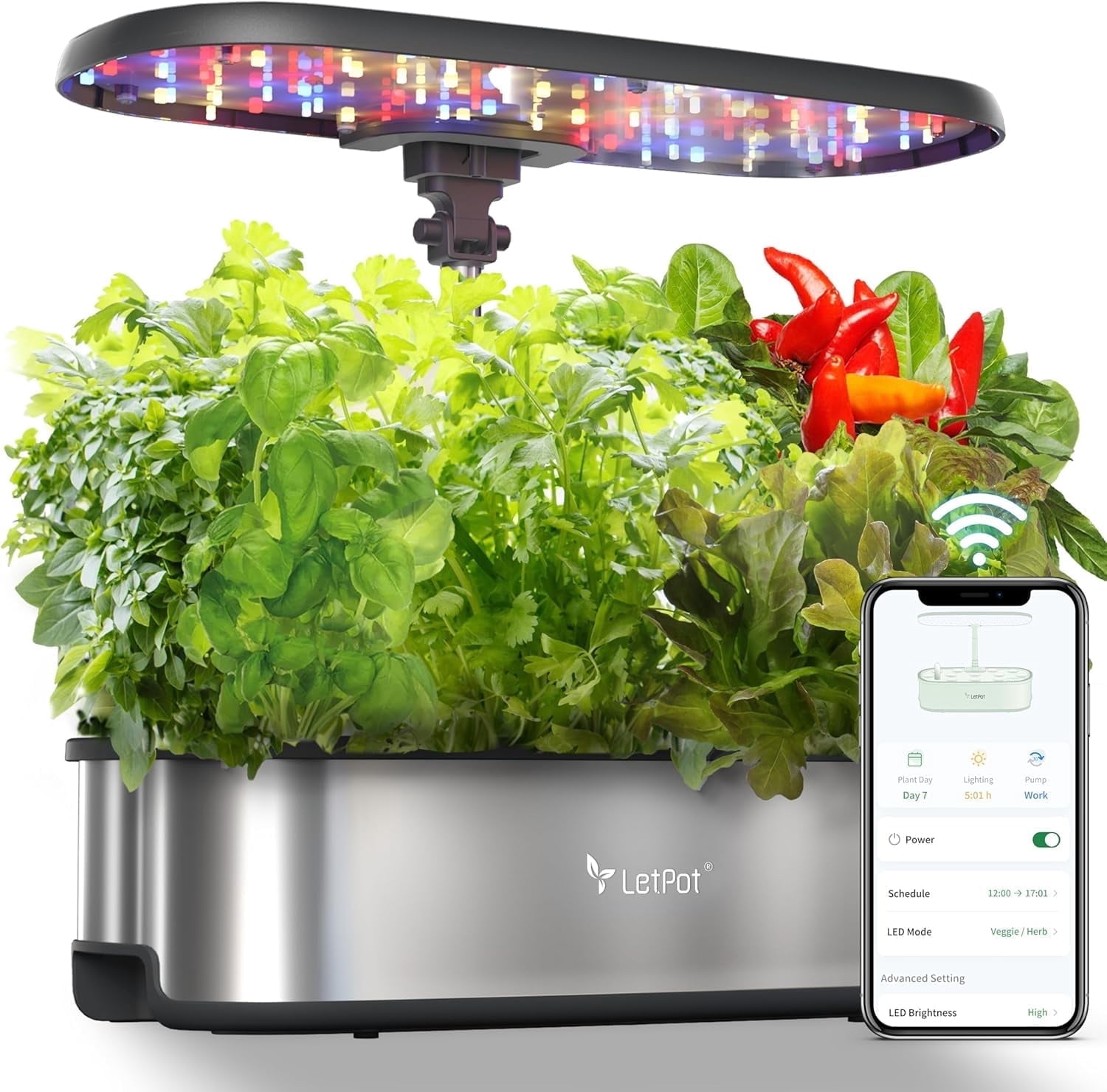Smart Indoor Garden Tech: Hydroponic Gardens, Grow Lights & Plant Sensors cover photo collage
