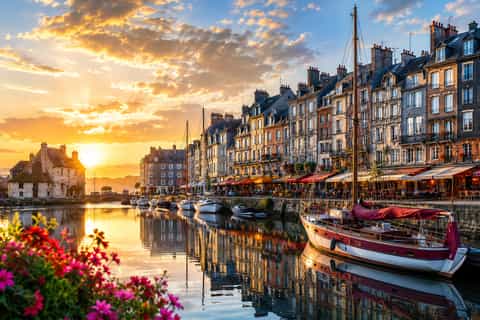 Hotel inspiration for a relaxed getaway, Pretty Streets, Good Food & Slow Little Days Honfleur, France cover photo collage