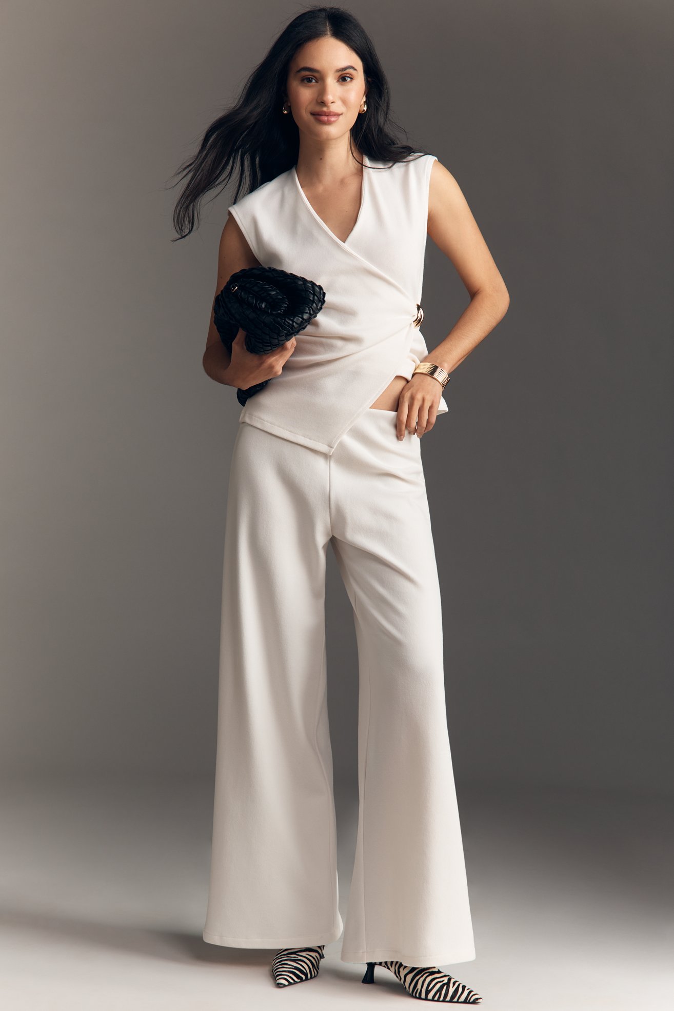 Women's Wide-Leg & Barrel Pants for Winter: Trousers, Denim, Knit & Fleece cover photo collage