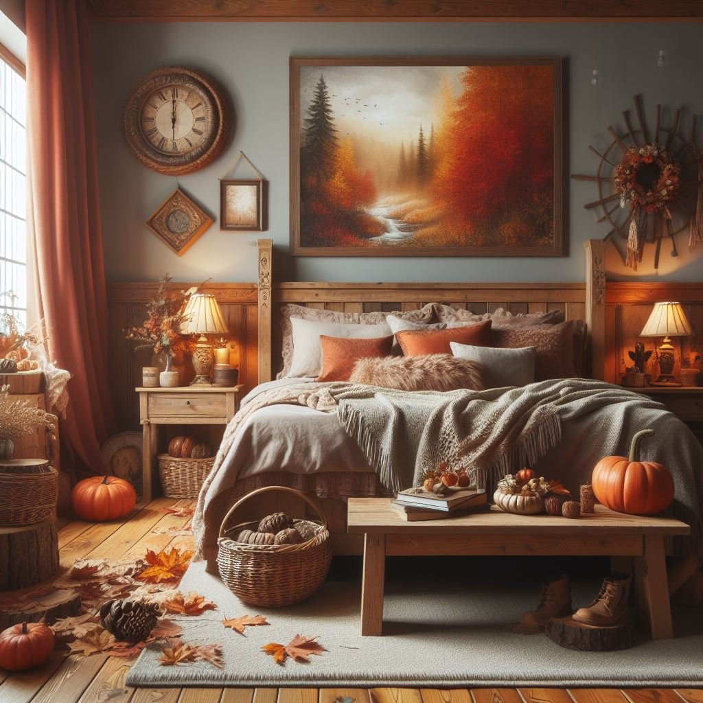 Fall Bedroom Decor: Cozy Bedding, Throws and Candles for Autumn cover photo collage