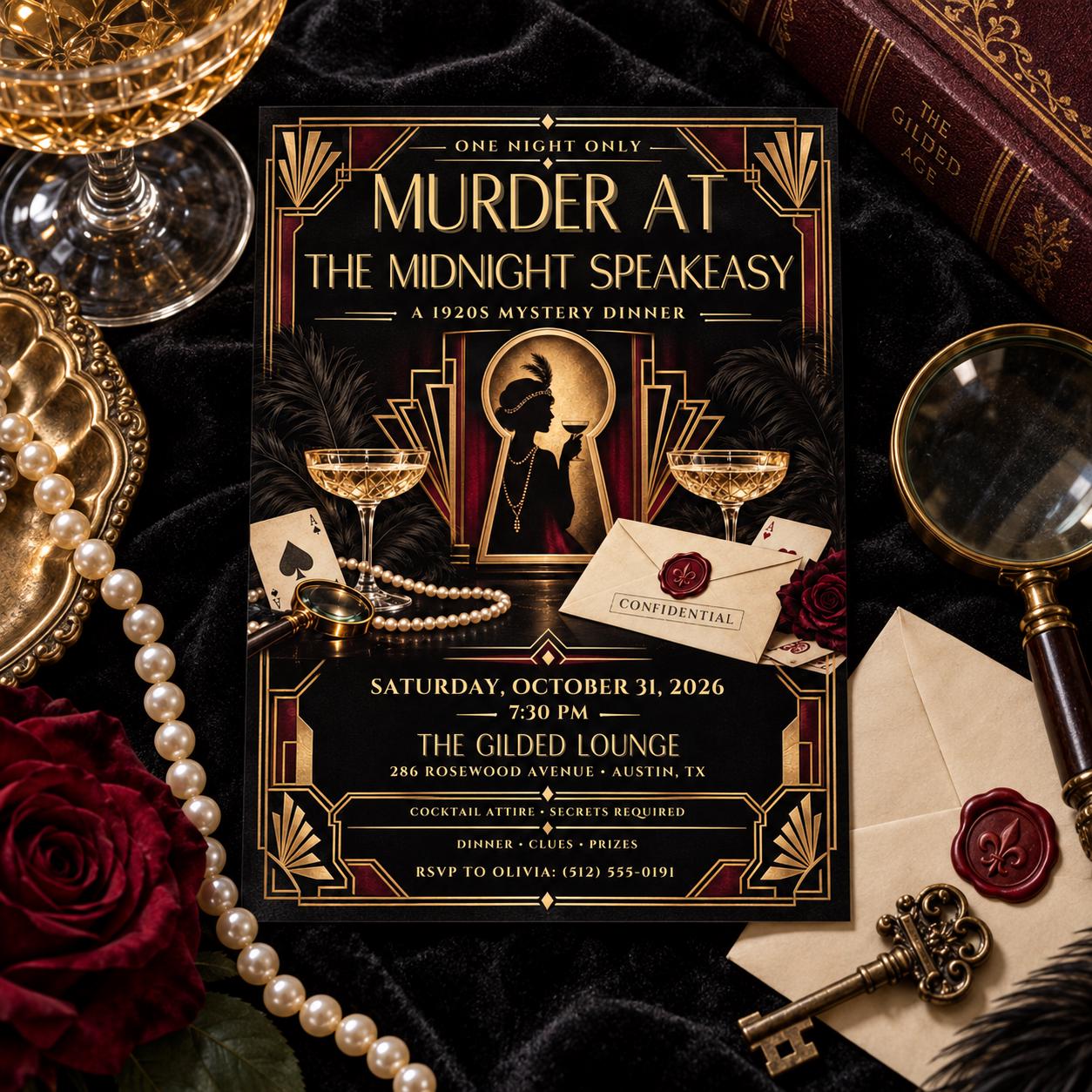 I Got a Murder Mystery Kit and Now My Friends Won't Stop Asking to Come Over cover photo collage