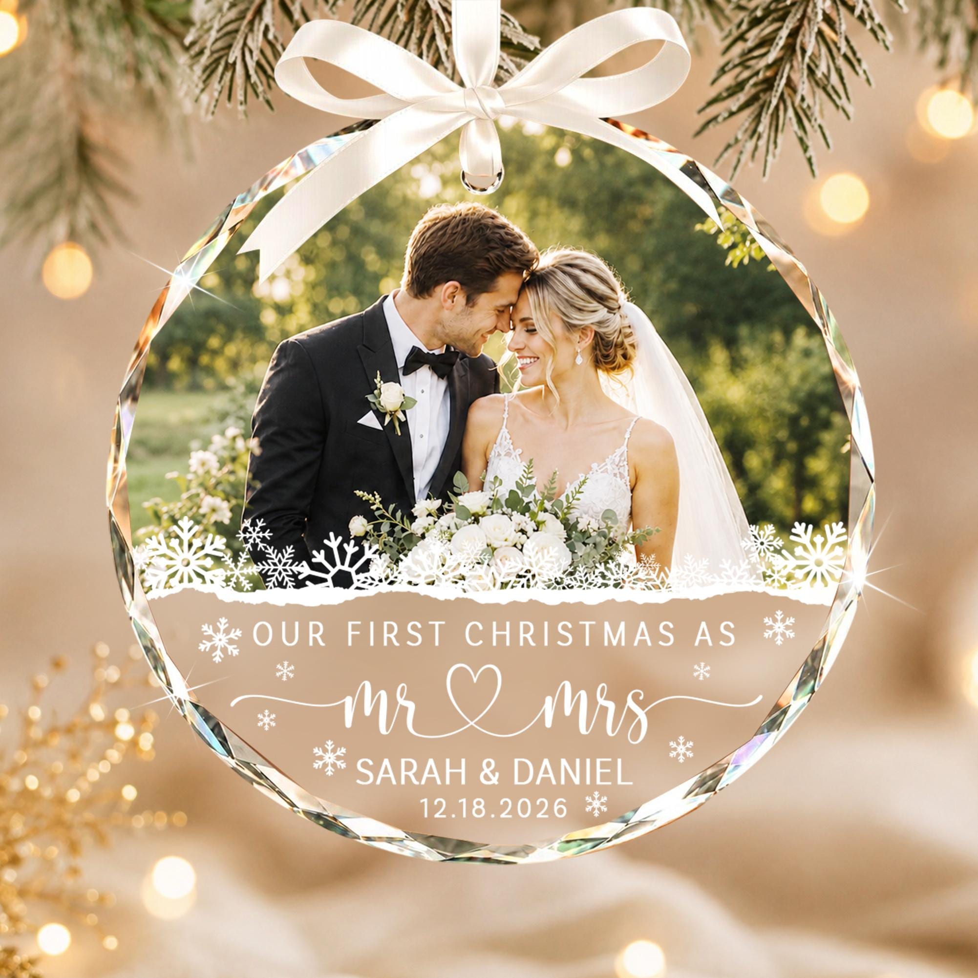 Personalized Wedding Ornaments I Wish I Had For Our First Christmas cover photo collage
