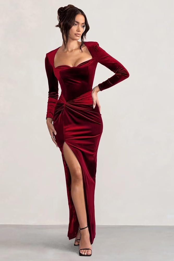 Burgundy Velvet Thanksgiving Dresses 2026 cover photo collage