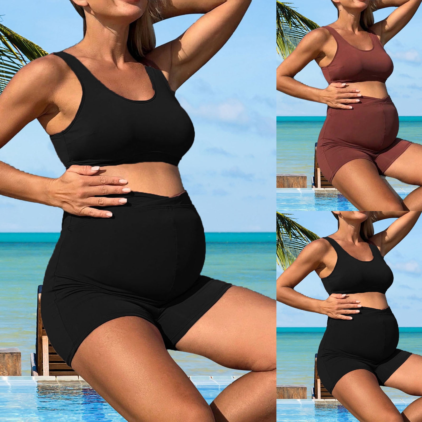 Maternity Swimsuits That Grew With My Bump All Three Trimesters cover photo collage