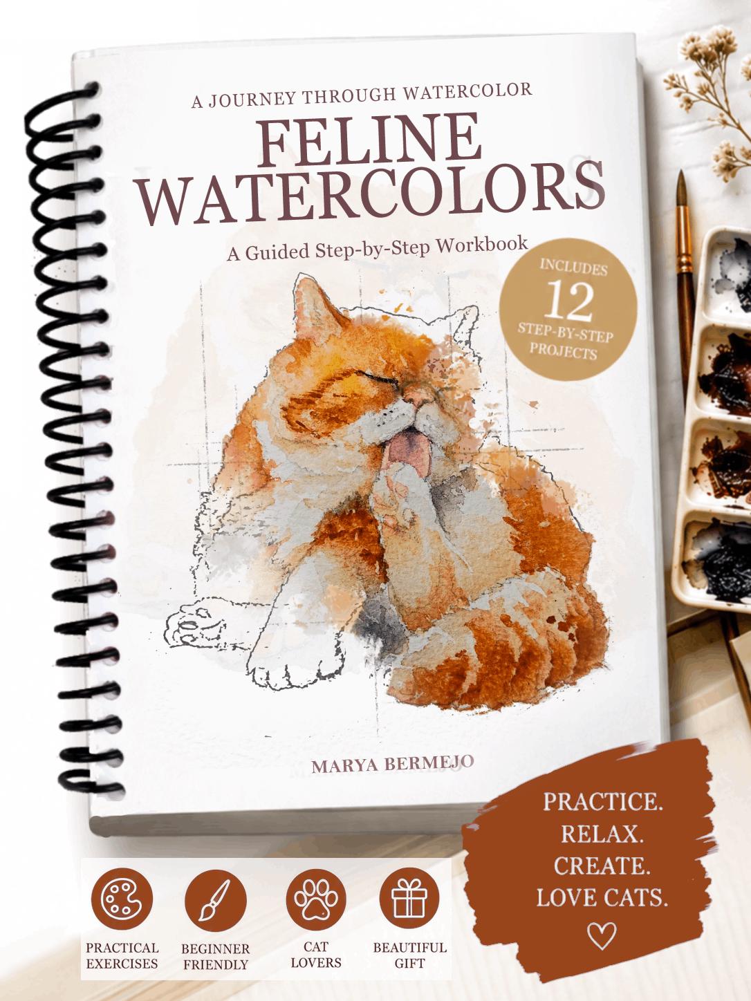 I Couldn't Paint Anything Until This Watercolor Set Came With a Tutorial Book cover photo collage