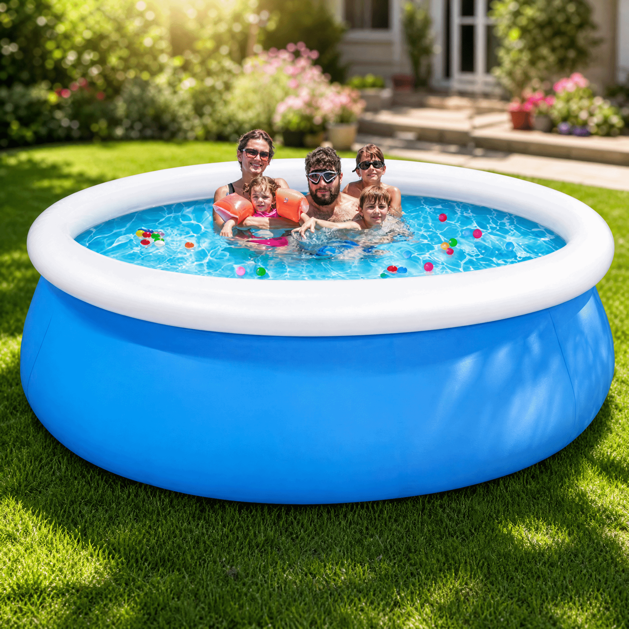 How I Set Up an Inflatable Pool for My Kids in 10 Minutes Without a Pump cover photo collage